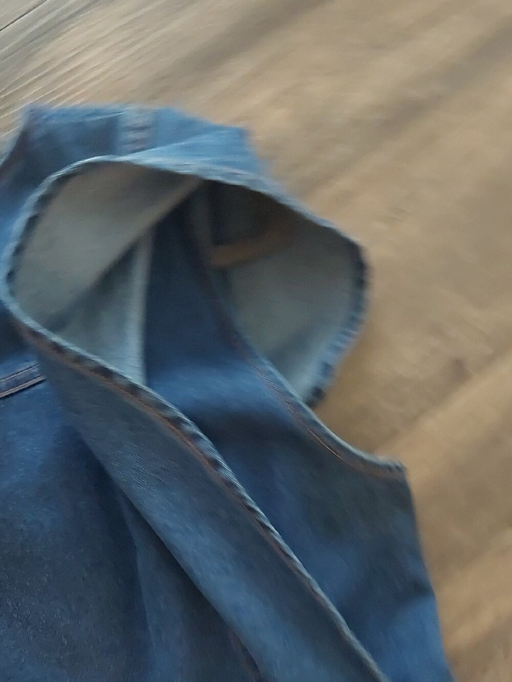 Denim A-Line Midi Dress in Blue - Picture 8 of 12